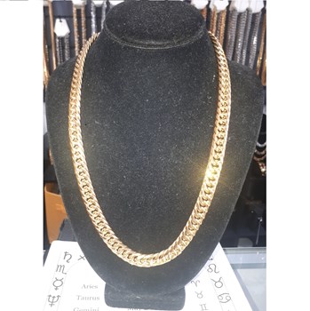 Curb 18 karat gold plated stainless steel necklace 24in by 10mm