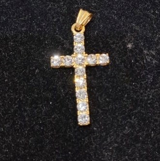 Gold plated CZ christian cross