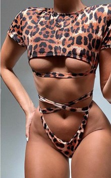 Leopard Print Tied two piece bikini