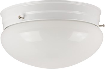 Sunlite HALL8m2gWH 8-Inch Mushroom Ceiling Fixturem35g White Finish with White Glass