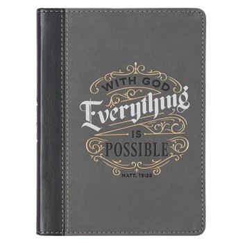 With God Everything is Possible Faux Leather Handy-Sized Journal - Matthew 19 26