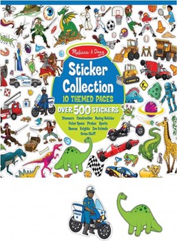 Melissa m10g Doug Sticker Collection Bookm29g Dinosaursm35g Vehiclesm35g Spacem35g Princessesm35g Tea Partym35g Animalsm35g 500m7g Stickers