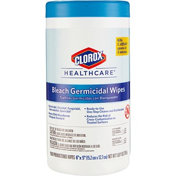 Clorox Healthcare Bleach Germicidal Wipesm35g 150 Count Canister - Pack of 6