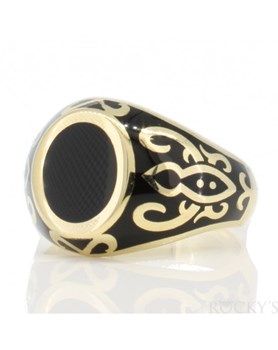 Onyx menm15gs gold ring