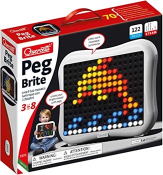Quercetti - Peg Brite - Light-Up Peg Board Art Toy