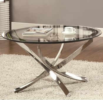 Glass Top Chrome Coffee Table