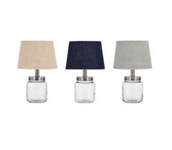 Ella Elaine Fillable Glass Jar Lamps - Ast 3