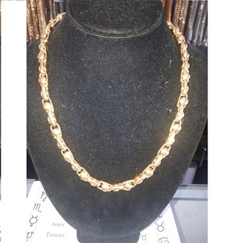 Fancy  link 18 karat gold plated stainless steel Necklace