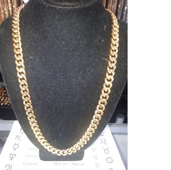 Flat curb 18 karat gold plated stainless steel Necklace