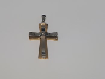 2 tones Stainless Steel Cross