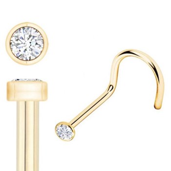 Diamond 14k gold nose stud