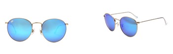 Aviator Round Blue Gold