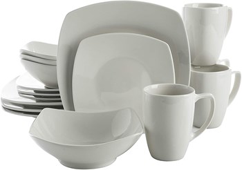 Gibson Home Zen Buffet Dinnerware Setm35g Service for 4 m4g16pcsm5gm35g White m4gSquarem5g