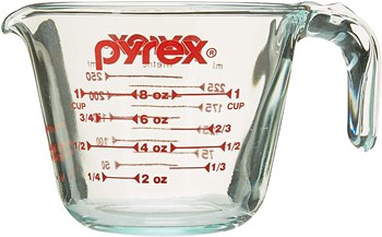 Pyrex Prepware 1-Cup Measuring Cupm35g Clear with Red Measurements