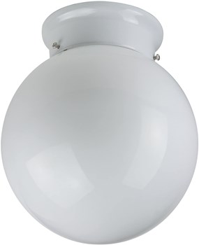 Sunlite GLO8m2gWH 8-Inch Globe Ceiling Fixturem35g White Finish with White Glass