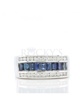 Menm15gs Sapphire Diamond Ring with 1m6g81 Carats