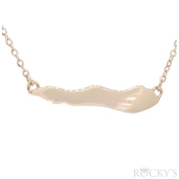 14K Rose gold cayman brac map necklace