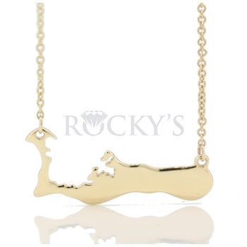 Large - 14k yellow gold Grand Cayman island necklace