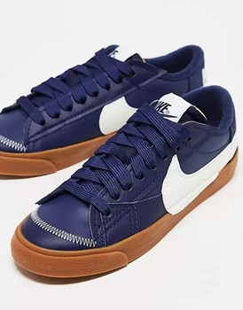 Nike Blazer Low m15g77 Jumbo sneakers in navy and brown