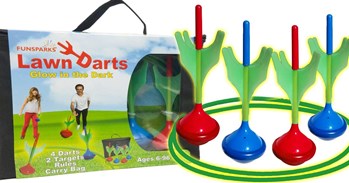 Funsparks Lawn Darts - Glow in The Dark Set - Outdoor Backyard Toy