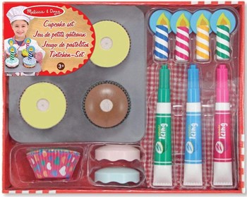 Melissa m10g Doug Bake and Decorate Wooden Cupcake Play Food Set