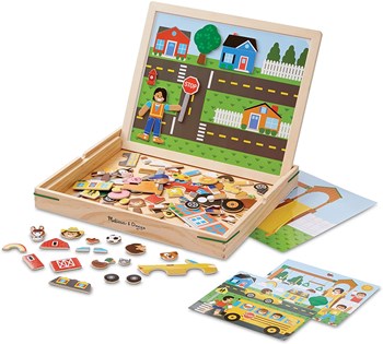 Melissa m10g Doug Wooden Magnetic Matching Picture Game With 119 Magnets and Scene Cards