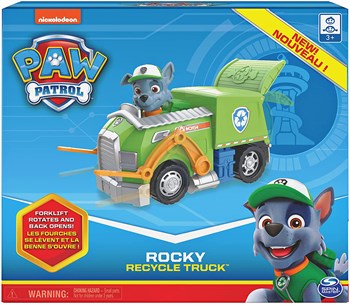Paw Patrolm35g Rocky’s Recycle Truck Vehicle with Collectible Figurem35g for Kids Aged 3 and Up