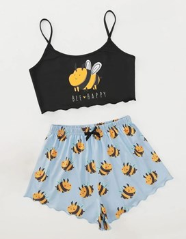 Cartoon Graphic Cami Pajama Set