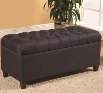 Tufted Navy Storage Bench